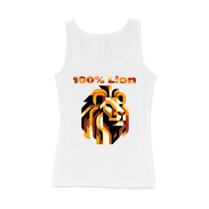 Oryginalna koszulka z nadrukiem '100% Lwi' od Piktor Design. Idealna na każdą okazję! - Gildan 64200L - Damski Tank Top -  nadruk dwie strony