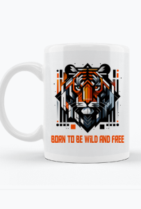 "Born to Be Wild and Free"  Urodzony, By Być Dzikim i Wolnym"  - Biały kubek SQUARE