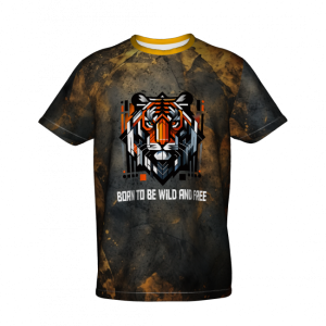 "Born to Be Wild and Free" Urodzony, By Być Dzikim i Wolnym"  - Męski T-Shirt Full Print - Sublimacja