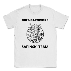 "100% Carnivore ”- „Sapiński Team” - Gildan 64000 - Męska koszulka - nadruk dwustronny
