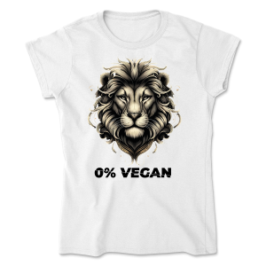 " 0% VEGAN, 100% CARNIVORE" Women’s Tee - Gildan 64000L -NADRUK DWUSTRONNY