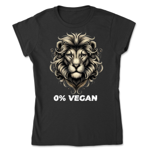 " 0% VEGAN, 100% CARNIVORE" - Women’s Tee - Gildan 64000L -  Nadruk dwustronny
