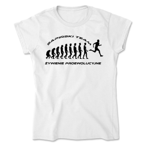 "Sapiński Team- Żywienie Proewolucyjne." - Women’s Tee - Gildan 64000L -  nadruk dwustronny