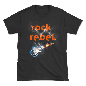 Rock Rebel  - Live loud, Hard Rock - Gildan 64000 - Męska koszulka z nadrukiem dwustronnym