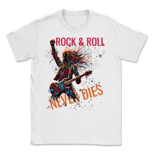 ROCK & ROLL NEVER DIES - "FEEL THE VIBE, LIVE THE MUSIC" - GILDAN 64000 - MĘSKA KOSZULKA