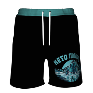 Keto Morsy - męskie spodenki do pływania. Ketoza -crazy about keto. Czarne  - Polyester