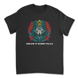 Obudź w sobie wilka- Za króliczą norą czeka lepszy świat.  Unisex Klasyczny T-shirt z Grubej Bawełny | Gildan 5000