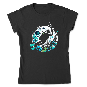 "Odkrywaj dalej, nurkuj mądrzej" - Women’s Tee - Gildan 64000L